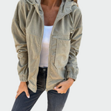 Σακάκι σε Βελούδινη Υφή με Ραβδώσεις