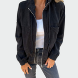 Σακάκι σε Βελούδινη Υφή με Ραβδώσεις