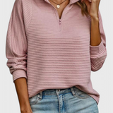 Helene | Κρεμ ζέρσεϊ με V λαιμόκοψη και ντεκολτέ