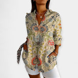 Μπλούζα με Κουμπιά & Λουλουδάτο Print