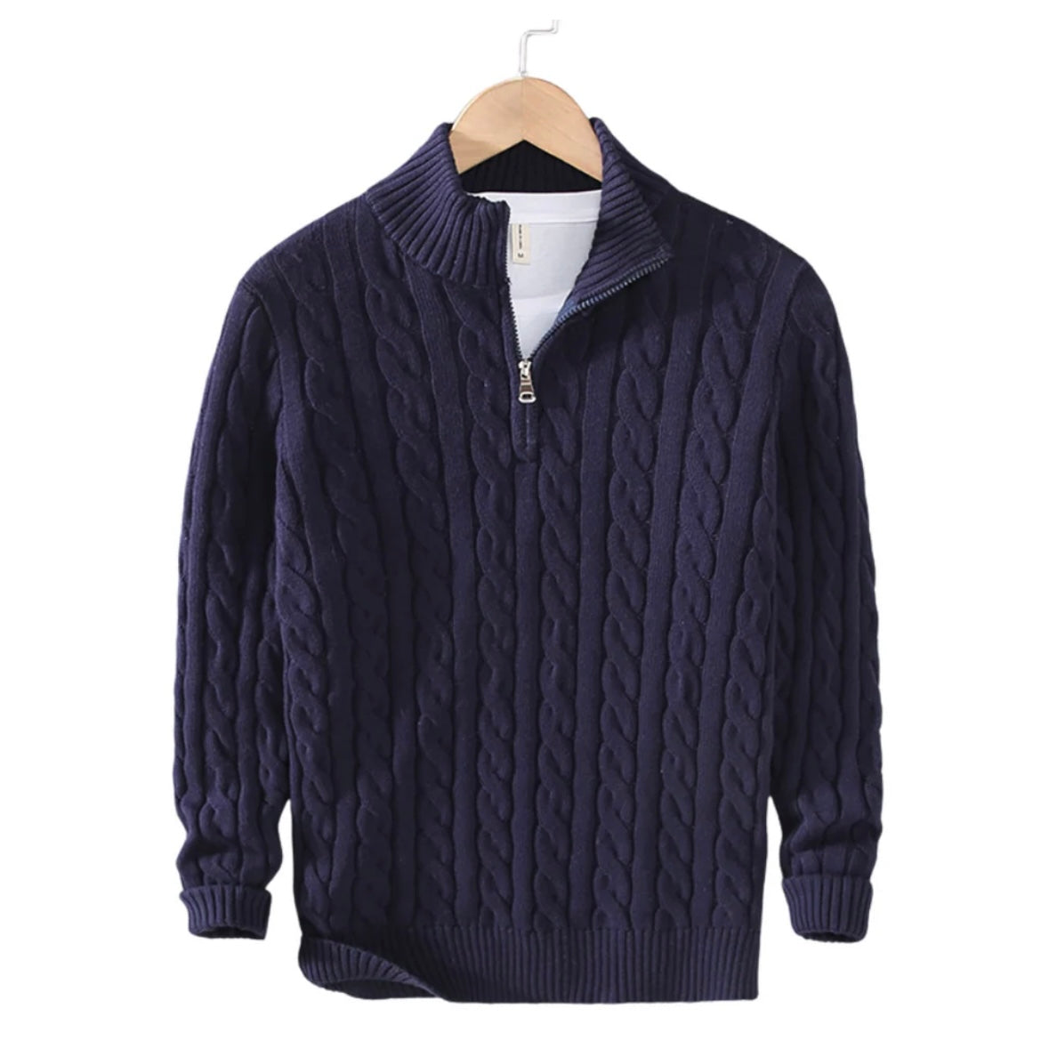 Stavros - Πλεκτό ψηλός γιακάς και μισό φερμουάρ με αερισμό