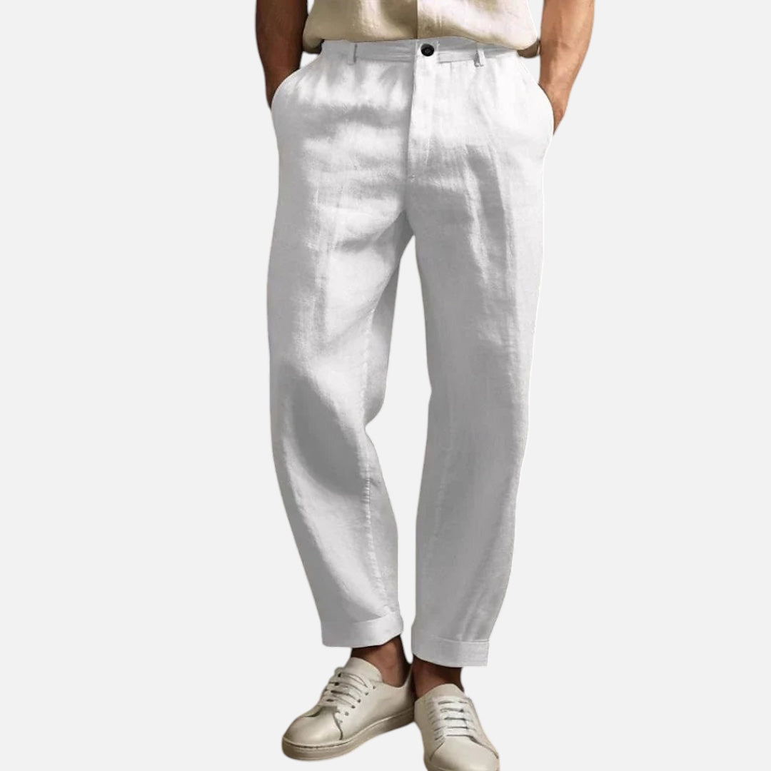 Vasilis - Καζουάλ λινό παντελόνι