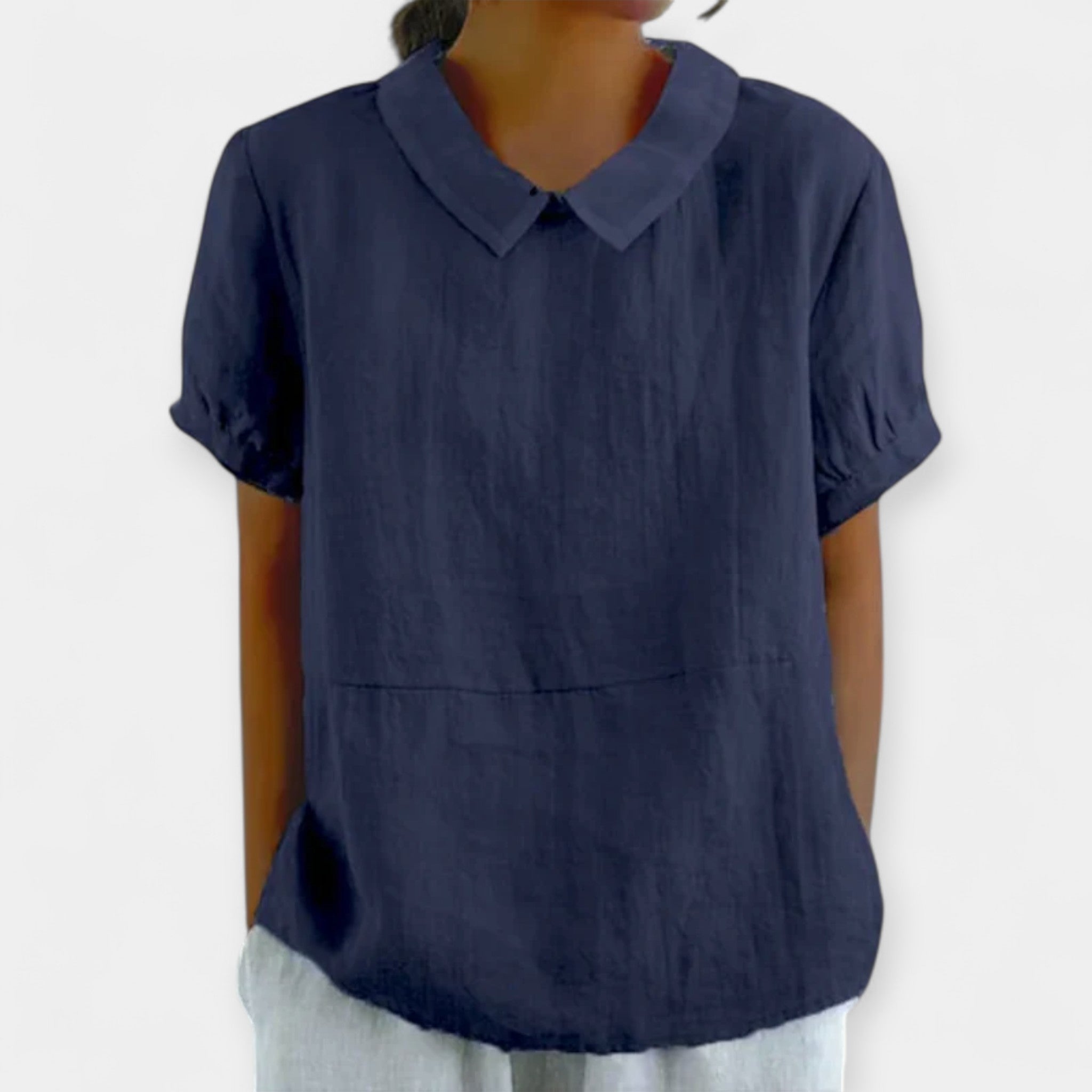 Βαμβακερί Μπλούζα με Γιακά