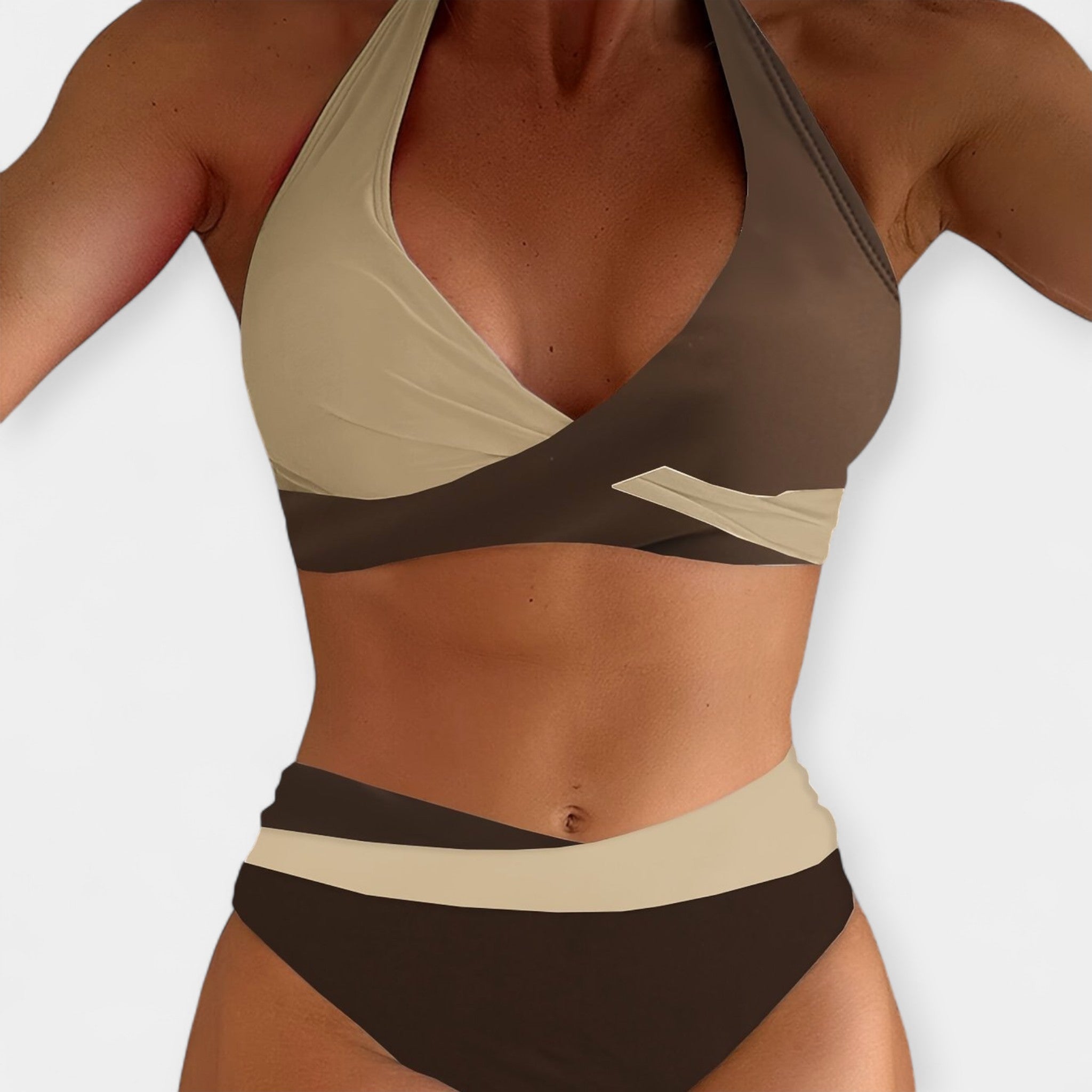 Μπικίνι με Σταυρωτή Λαιμόκοψη