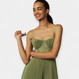 Πλισέ Μίντι Φόρεμα με Τούλι