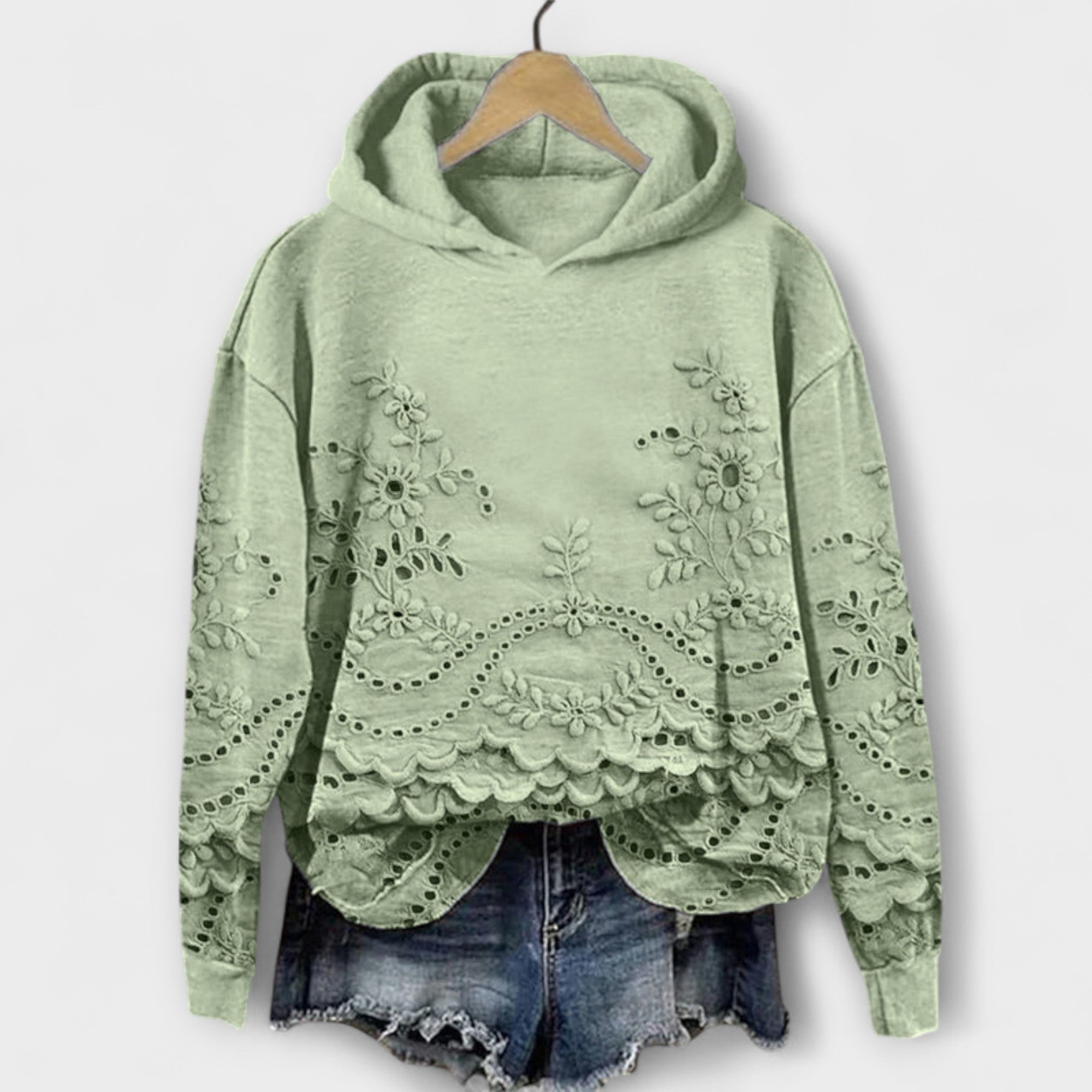 Grace – Vintage Hoodie με λουλουδάτο σχέδιο