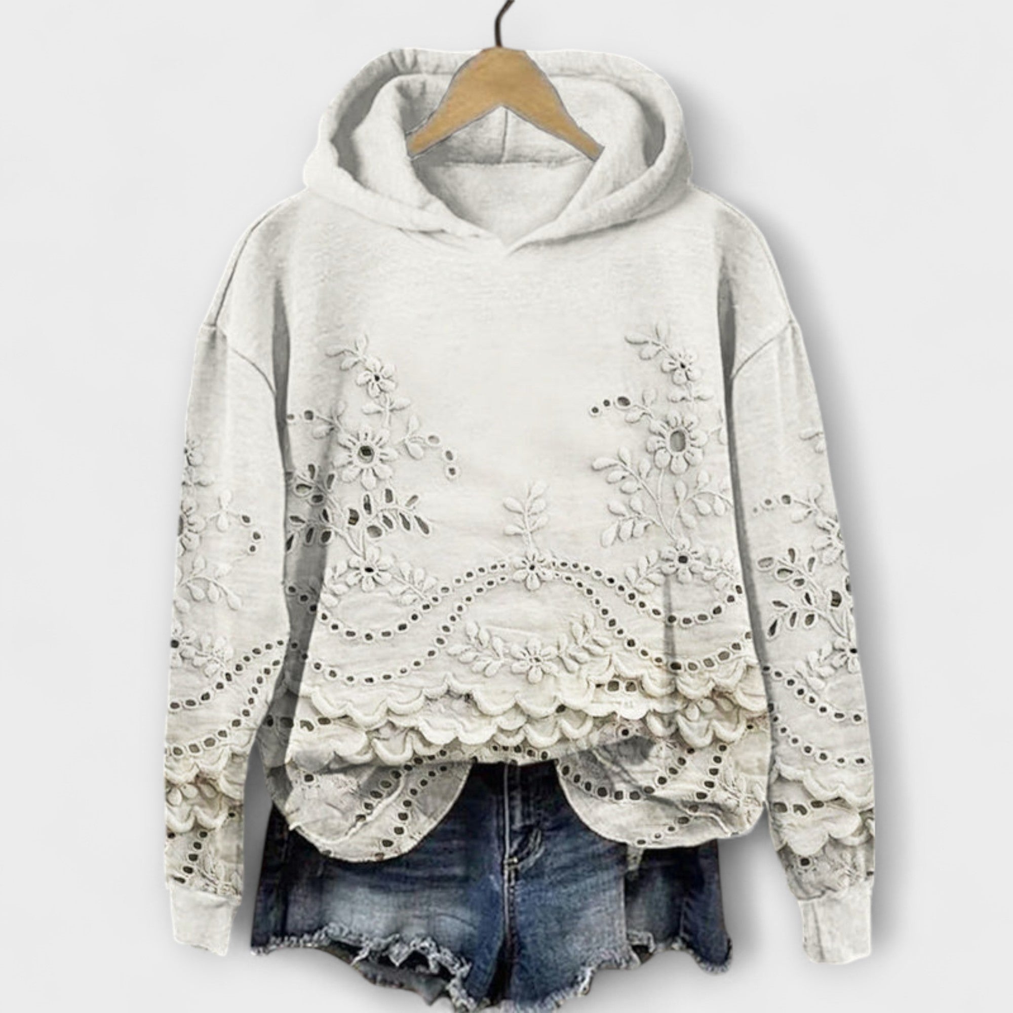 Grace – Vintage Hoodie με λουλουδάτο σχέδιο