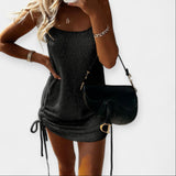 Anastasia - Αμάνικο Πλεκτό Φόρεμα με Δέσιμο