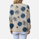 Catarina - Πλεκτή μπλούζα με φλοράλ σχέδιο