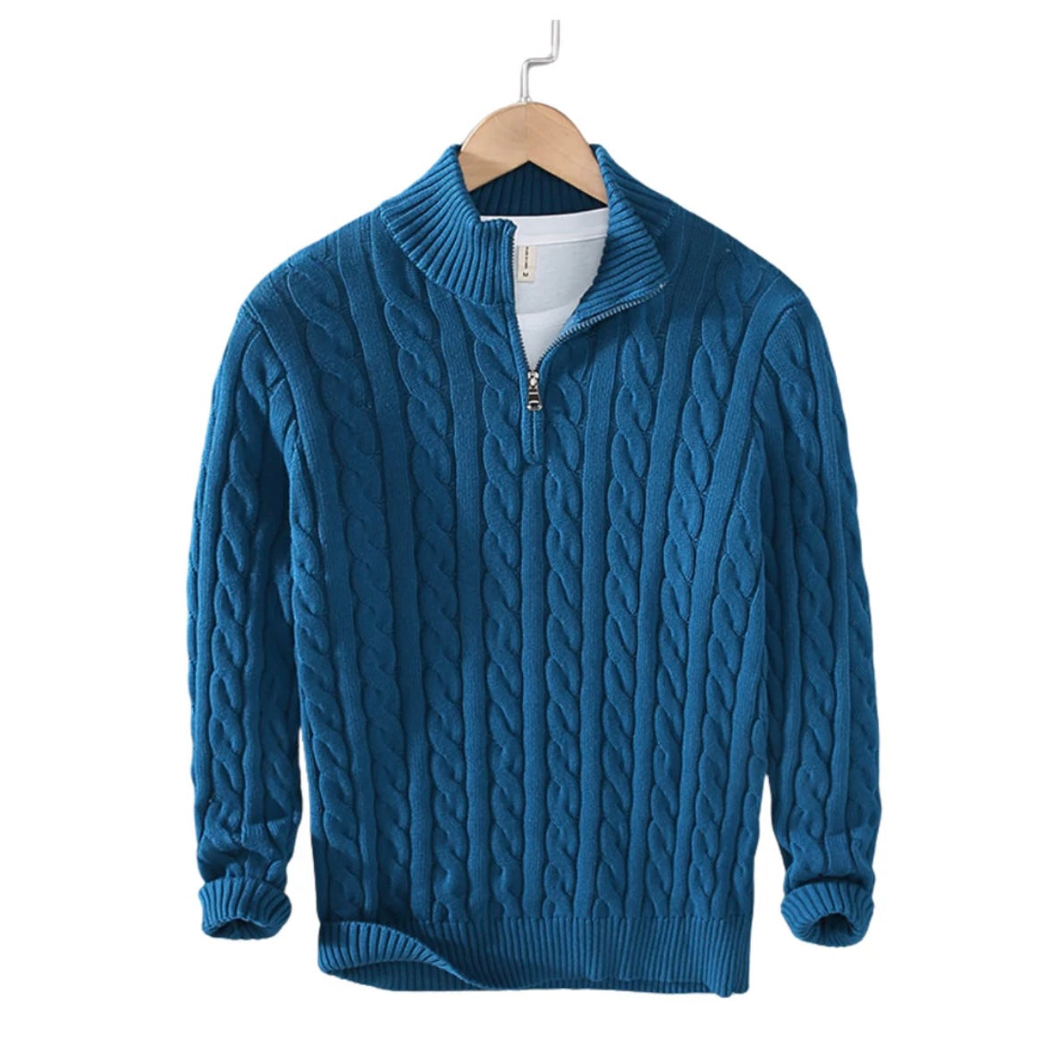 Stavros - Πλεκτό ψηλός γιακάς και μισό φερμουάρ με αερισμό