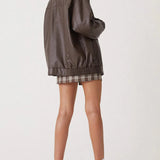 Callista - Oversized Δερμάτινο Bomber Μπουφάν