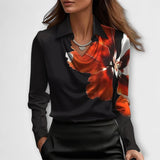 Xenia - Λαμπερό πουκάμισο με σούρα στο γιακά