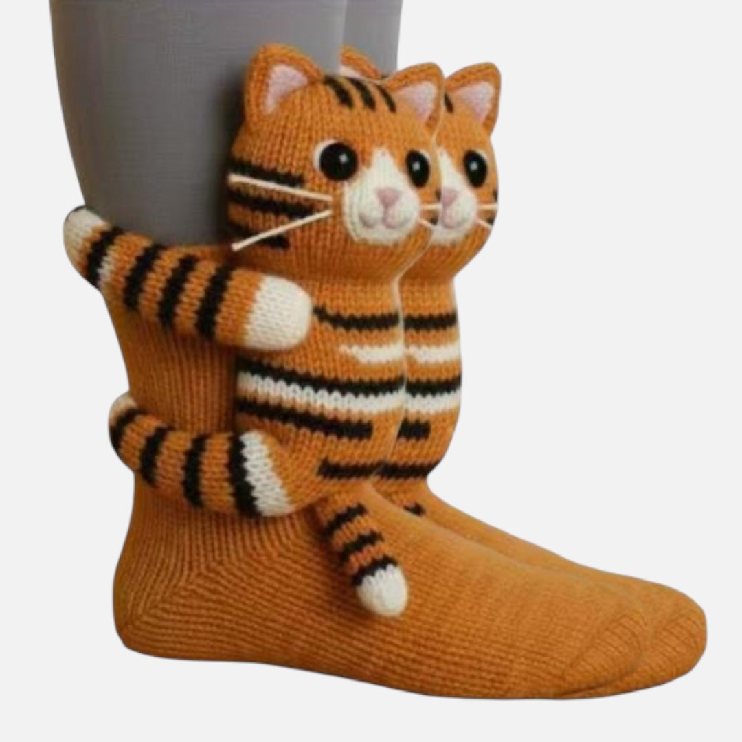 3D κάλτσες με πλεκτά ζωάκια