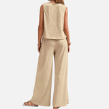 Sia - Δίχρωμο σετ με top και άνετο παντελόνι για γυναίκες