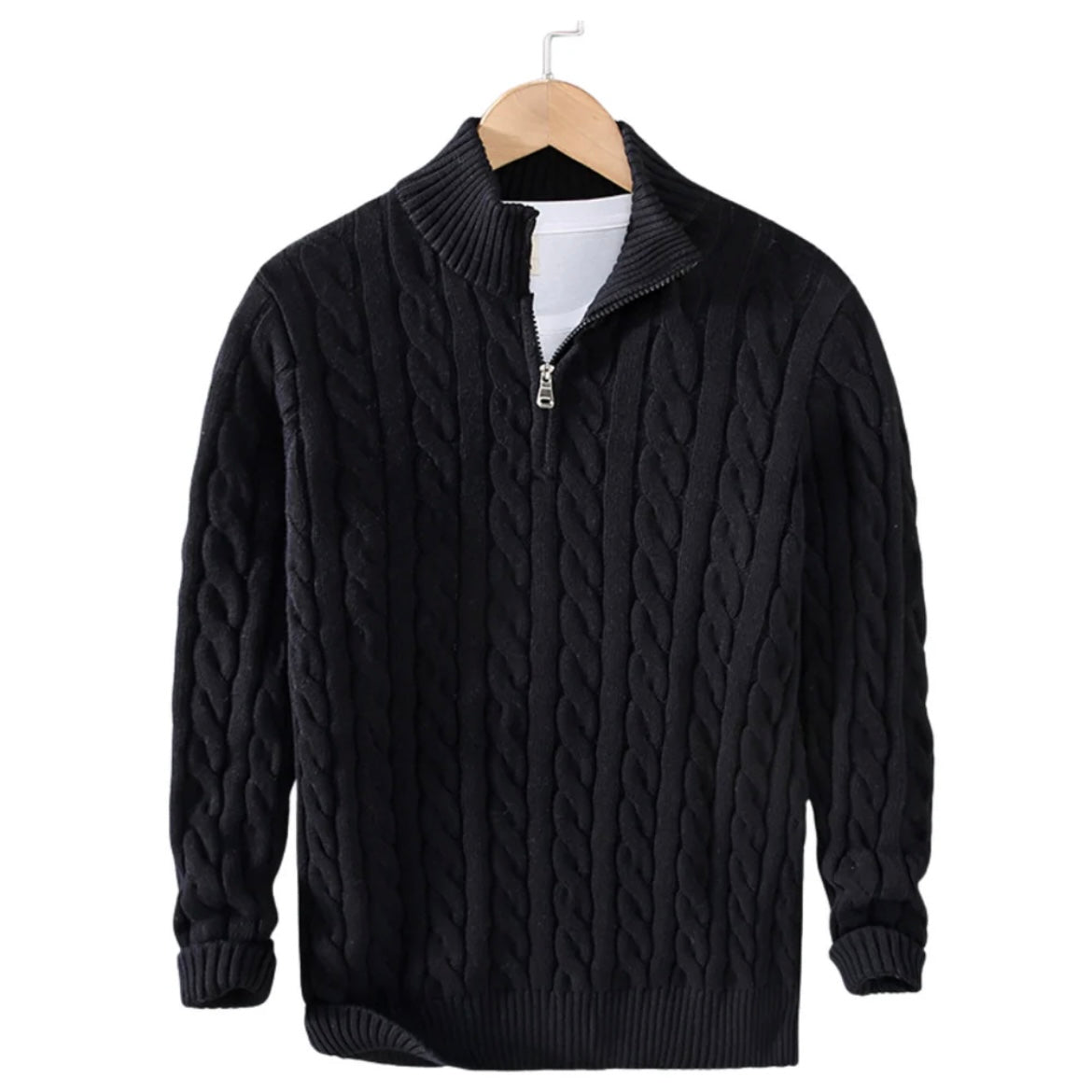 Stavros - Πλεκτό ψηλός γιακάς και μισό φερμουάρ με αερισμό