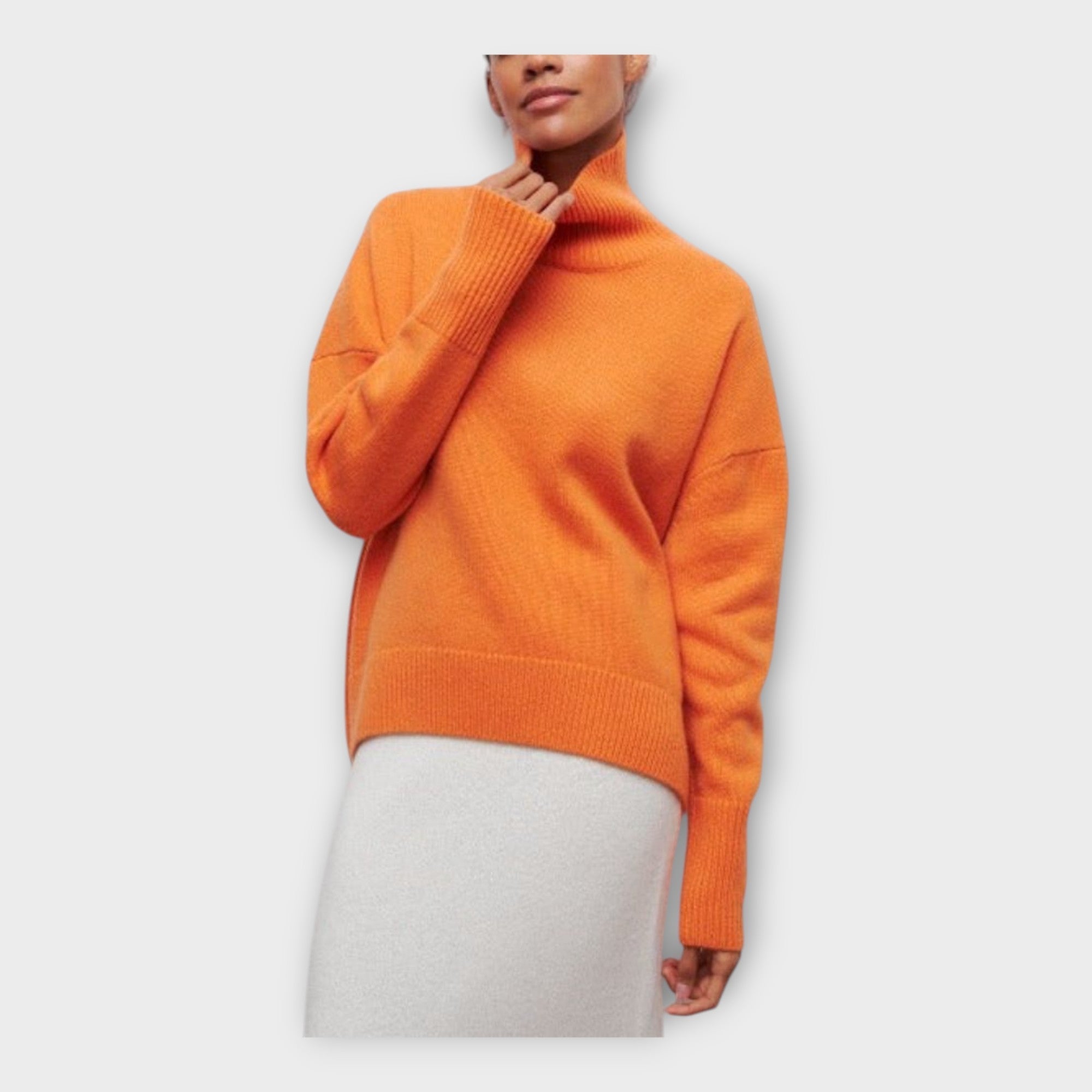 Nora - Πλεκτό Πουλόβερ με Ψηλό Γιακά