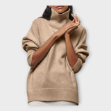 Nora - Πλεκτό Πουλόβερ με Ψηλό Γιακά