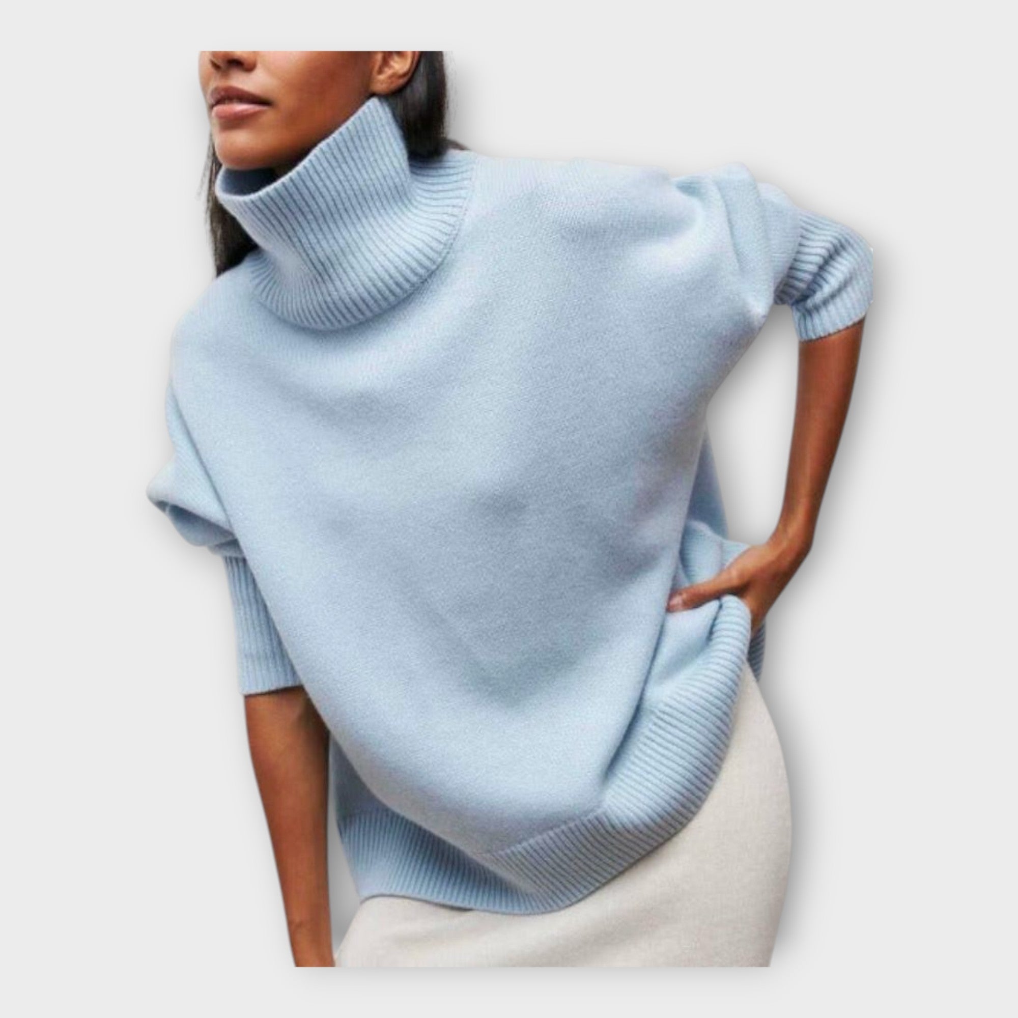 Nora - Πλεκτό Πουλόβερ με Ψηλό Γιακά