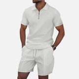 Giannis - Σετ polo με φερμουάρ στο λαιμό και σορτς με κορδόνι από απαλό ύφασμα