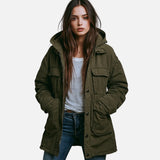 Sofia - Μπουφάν με κουκούλα σε vintage casual στυλ