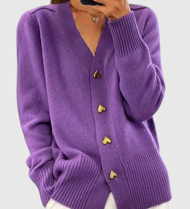 Elena - Κομψή Πλεκτή Ζακέτα με Κουμπιά