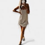 Anastasia - Αμάνικο Πλεκτό Φόρεμα με Δέσιμο