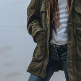 Sofia - Μπουφάν με κουκούλα σε vintage casual στυλ