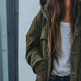 Sofia - Μπουφάν με κουκούλα σε vintage casual στυλ